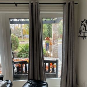 Set of 2 panels blackout curtains in heather gray